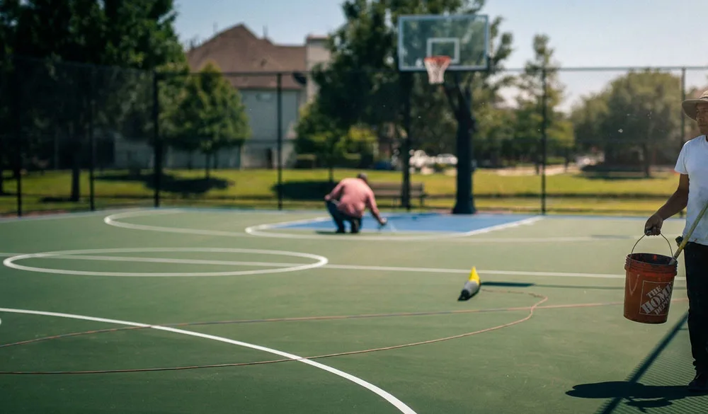 Basketball court resurfacing Houston TX — Basketball Court Surface2